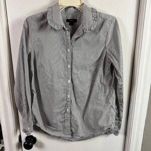 J. Crew Factory Black and White Striped Button Down Shirt